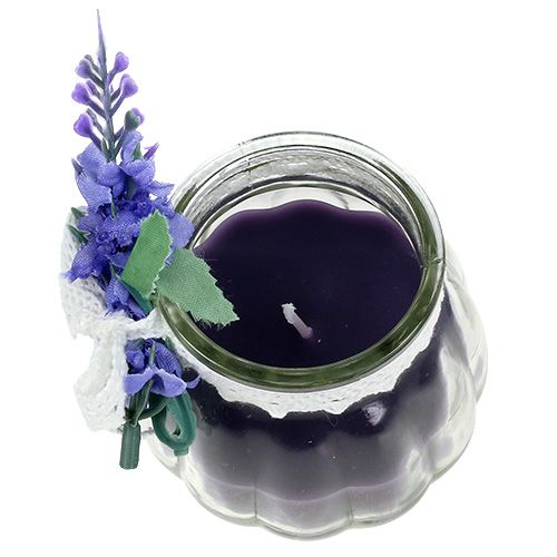 Floristik24 Geurkaarsen lavendel in een glas Ø7cm H7cm 2st
