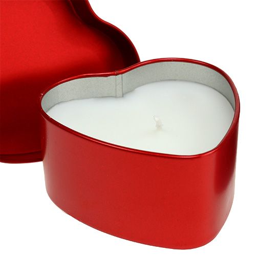 Floristik24 Geurkaarsen hartvorm roze / rood 7cm x3.5cm 2st