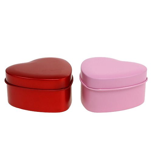 Floristik24 Geurkaarsen hartvorm roze / rood 7cm x3.5cm 2st