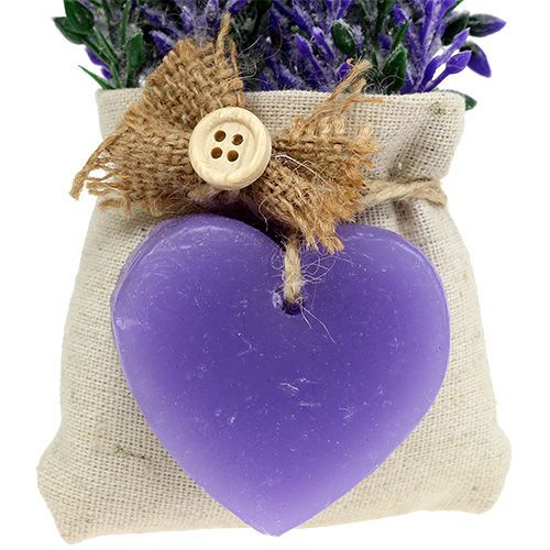 Floristik24 Lavendel zakje met hart 18cm