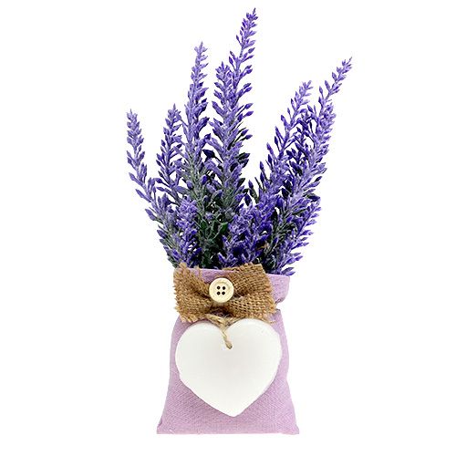 Floristik24 Lavendel zakje 18cm met waxhart