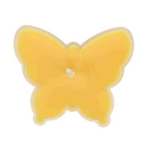 Floristik24 Geur theelicht vlinder Ø4,8cm H2cm geel 6st