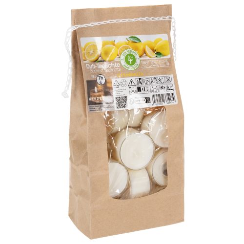 Artikel Citronella-geurende theelichtjes voor romantische avonden thuis of in de tuin, 25 mm, 7 cm hoog, 18 stuks