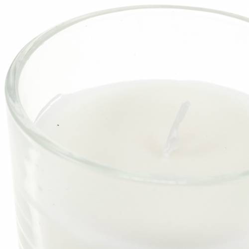 Floristik24 Geurkaars in een glas vanille wit Ø8cm H10.5cm