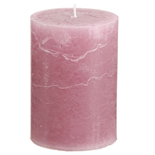 Artikel Effen stompkaarsen roze oudroze 70x100mm 4 st
