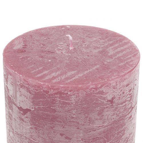 Artikel Effen kaarsen oudroze 60x100mm 4 st