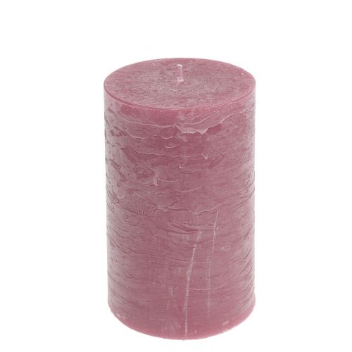 Artikel Effen gekleurde kaarsen antiek roze 85x150mm 2st