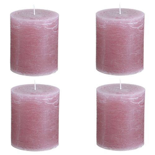 Artikel Effen kaarsen oudroze stompkaarsen 70×80mm 4 st