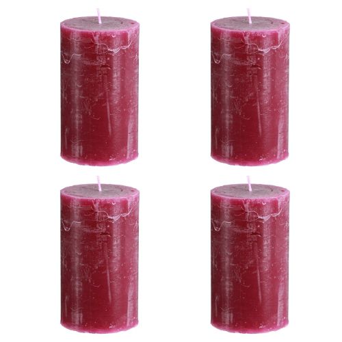 Artikel Effen kaarsen Berry stompkaarsen paars 70×120mm 4 st