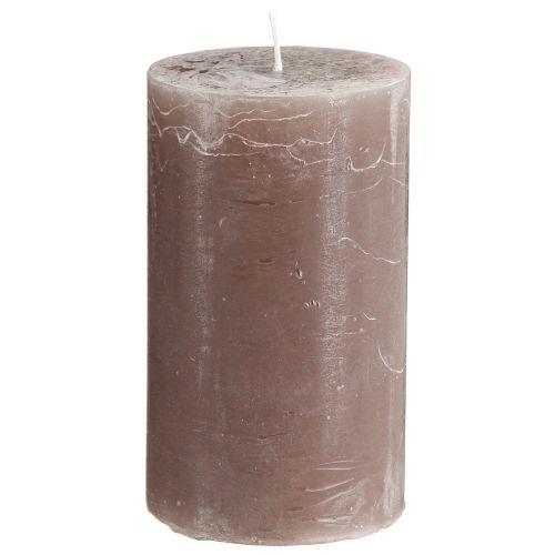 Artikel Effen gekleurde kaarsen bruine stompkaarsen 70×120mm 4 st