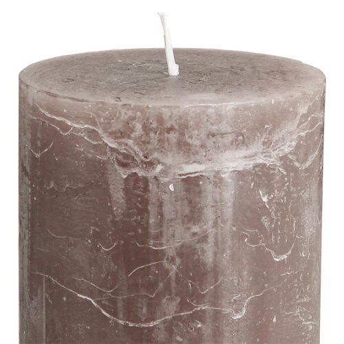 Artikel Effen gekleurde kaarsen bruine stompkaarsen 85×120mm 2 st