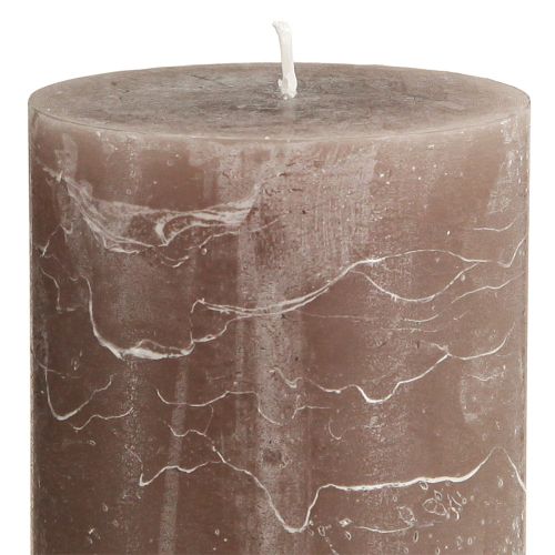 Artikel Effen gekleurde kaarsen bruine stompkaarsen 85×150mm 2 st