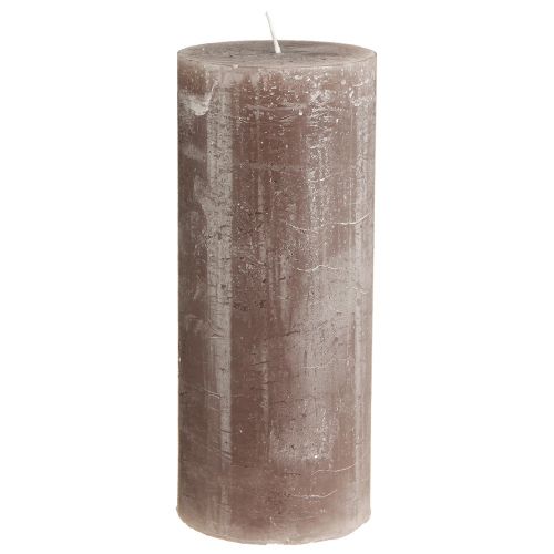 Artikel Effen gekleurde kaarsen bruine stompkaarsen 85x200mm 2 st