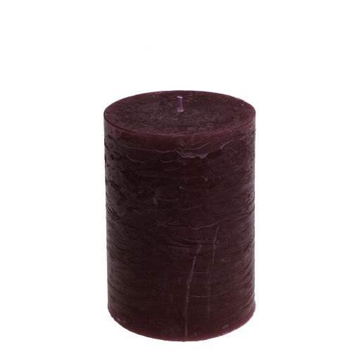 Floristik24 Effen gekleurde kaarsen bordeaux 85x120mm 2st