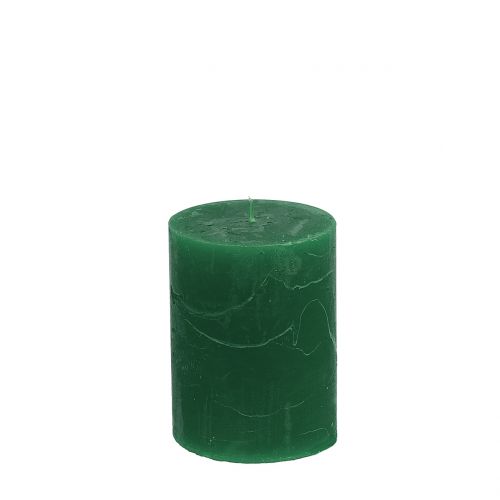 Effen kaarsen donkergroen 60x80mm 4st