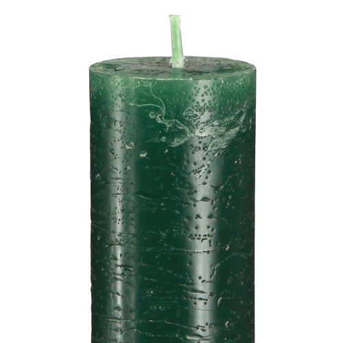 Artikel Effen kaarsen donkergroen stokkaarsen 34x300mm 4 st
