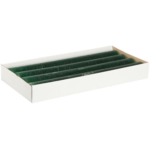 Artikel Effen kaarsen donkergroen stokkaarsen 34x300mm 4 st