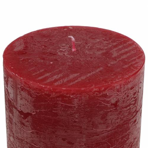 Artikel Effen kaarsen donkerrood 70x120mm 4 st