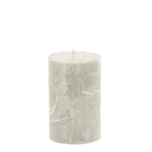 Artikel Effen kaarsen grijs 60x100mm 4 st