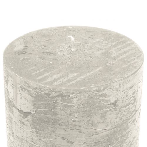 Artikel Effen kaarsen grijs 60x100mm 4 st
