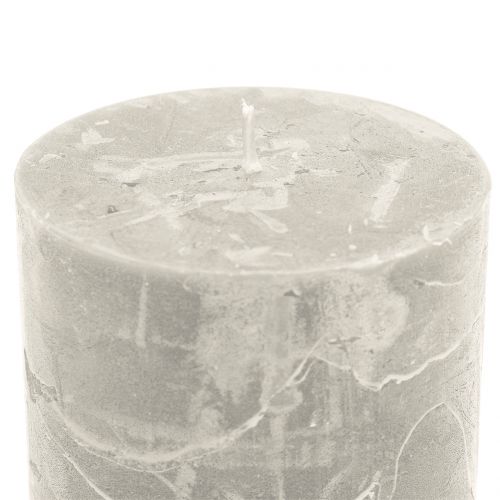 Artikel Effen kaarsen grijs 60x80mm 4st