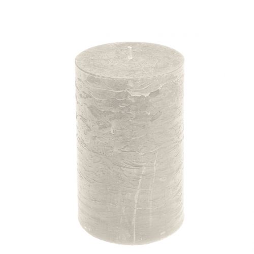Artikel Effen kaarsen grijs 85x150mm 2st