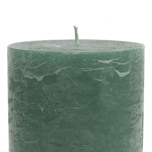 Artikel Effen gekleurde kaarsen groen 85x150mm 2st