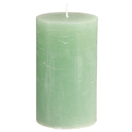 Artikel Effen kaarsen groene jade stompkaarsen 70×120mm 4 st