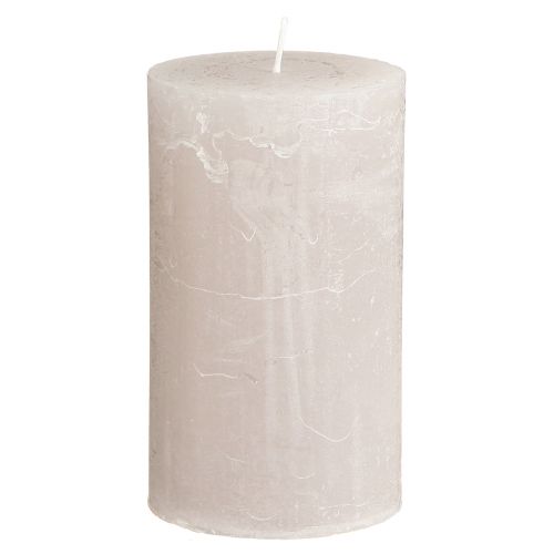 Effen kaarsen lichtgrijze stompkaarsen 70×120mm 4 st