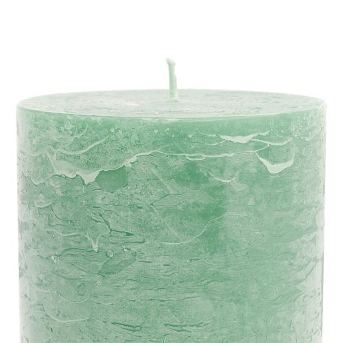 Artikel Effen kaarsen lichtgroen 85x150mm 2 st