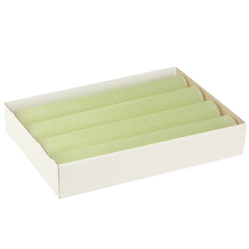 Artikel Effen kaarsen limoengroen Conische kaarsen 50×300mm 4 stuks