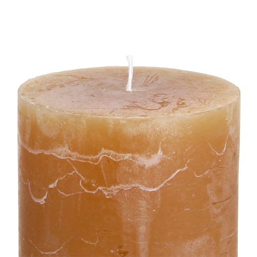 Artikel Effen gekleurde kaarsen karamel stompkaarsen 60×80mm 4 st