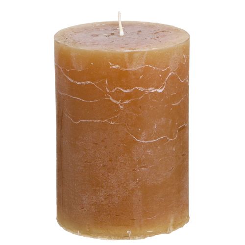 Effen gekleurde kaarsen karamel stompkaarsen 70×100mm 4 st