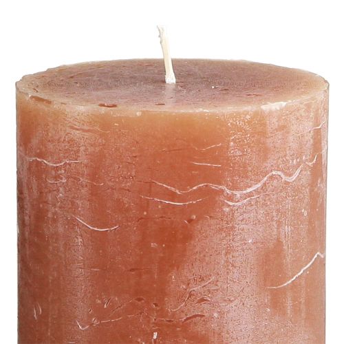 Artikel Effen gekleurde kaarsen karamel stompkaarsen 70×120mm 4 st