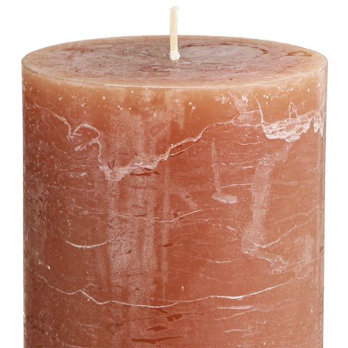 Artikel Effen gekleurde kaarsen karamel stompkaarsen 85×120mm 2 st