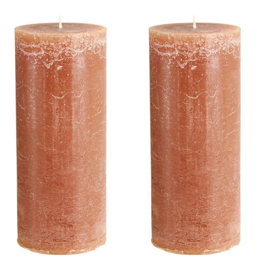 Artikel Effen gekleurde kaarsen karamel stompkaarsen 85×200mm 2 st