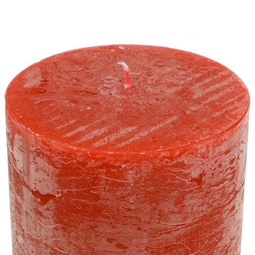 Artikel Effen kaarsen oranje 60x100mm 4 st