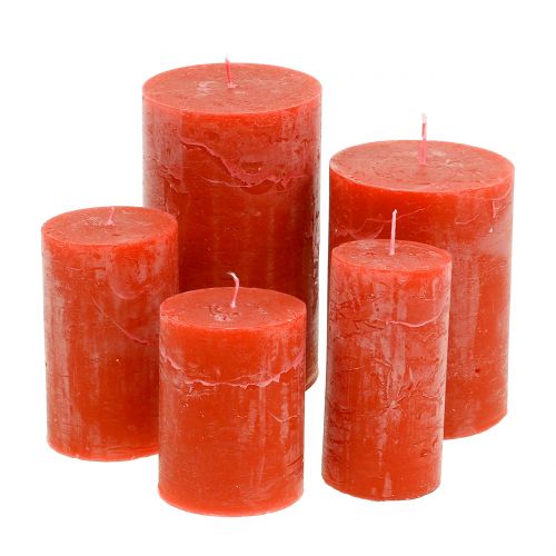 Gekleurde kaarsen oranje verschillende maten