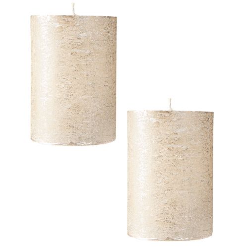 Artikel Effen gekleurde kaarsen platina 85x120mm 2st