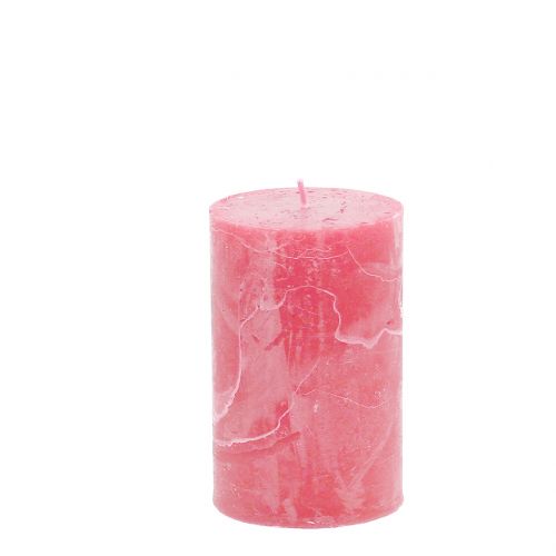 Floristik24 Effen gekleurde kaarsen roze 60x100mm 4st
