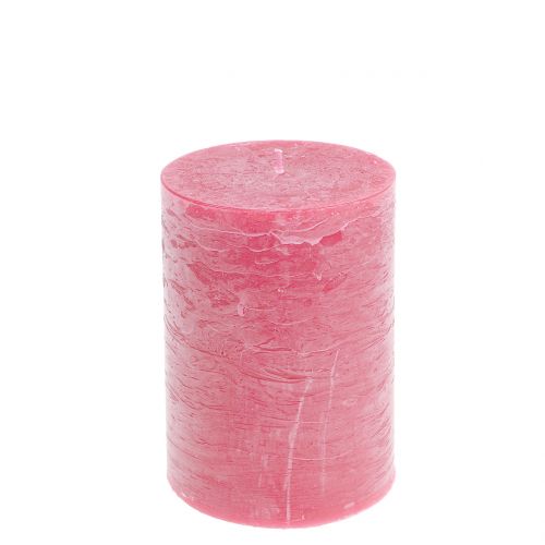 Artikel Effen gekleurde kaarsen roze 85x120mm 2st