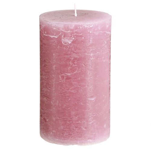 Artikel Effen kaarsen roze stompkaarsen oudroze 70×120mm 4 st