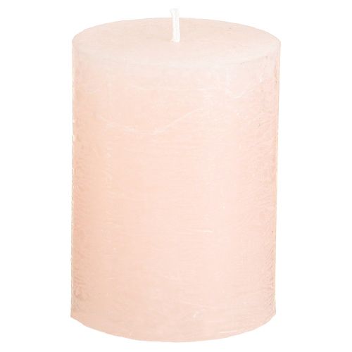 Floristik24 Effen kaarsen roze stompkaarsen lichtroze 60×80mm 4 st