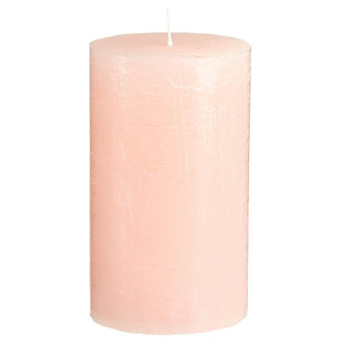 Artikel Effen kaarsen roze stompkaarsen lichtroze 70×120mm 4 st