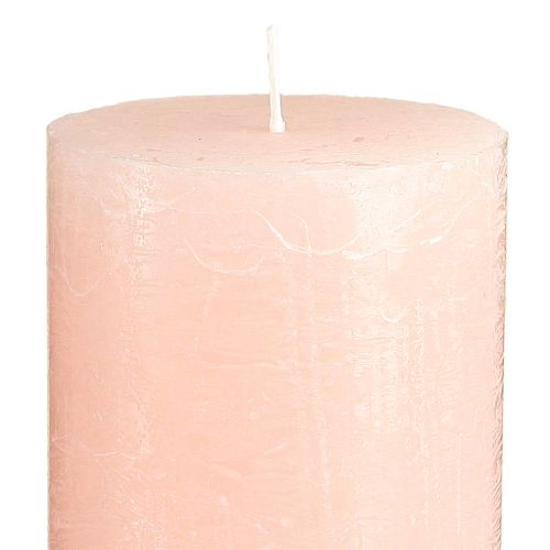 Artikel Effen kaarsen roze stompkaarsen lichtroze 70×120mm 4 st