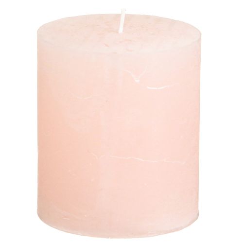 Artikel Effen kaarsen roze stompkaarsen lichtroze 70×80mm 4 st