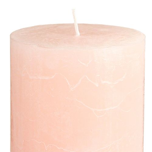 Artikel Effen kaarsen roze stompkaarsen lichtroze 85×120mm 2 st