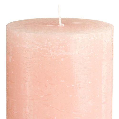 Artikel Effen kaarsen roze stompkaarsen lichtroze 85×150mm 2 st
