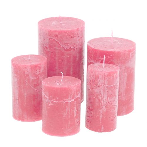Artikel Gekleurde kaarsen roze verschillende maten