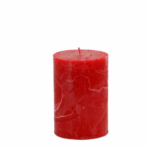 Floristik24 Effen gekleurde kaarsen rood 70x100mm 4st